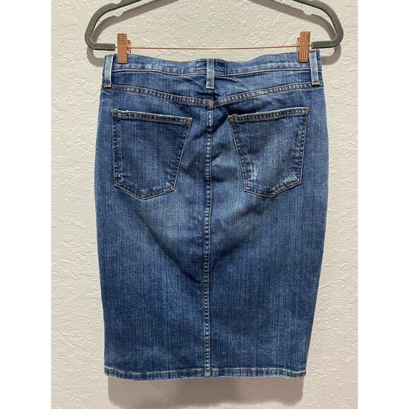 Current Elliot High Waist Denim Pencil Skirt Distressed  Sz 29 Blue - Picture 8 of 8
